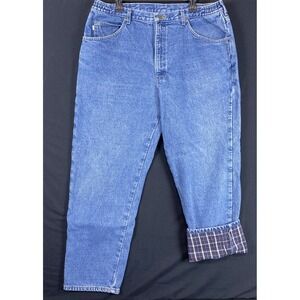 Vintage LL Bean Double L Comfort Waist Flannel Lined Jeans Mens 40x30 Blue